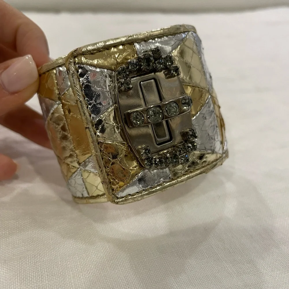Miu Miu Leather Embossed Cuff - Picture 2 of 10